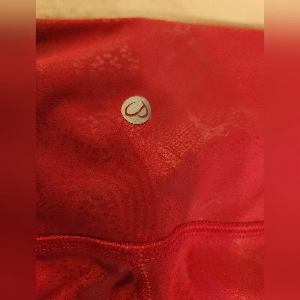 CRZ YOGA Bundle Of Black Bodysuit & Red Leggings, Adjustable Strap, EUC Small